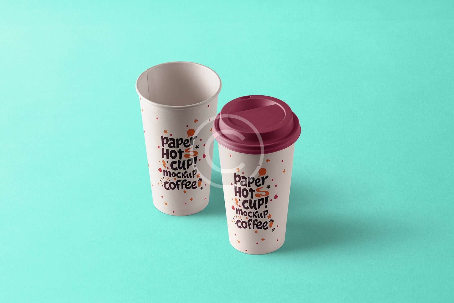Funny paper hot cup mockup